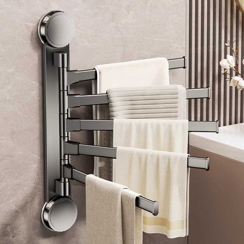 美国进口免打孔吸盘浴室旋转毛巾