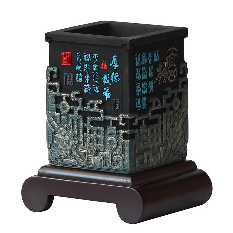 笔筒摆件办公室桌面炭雕书房教师节送老师实用谢师商务礼品纪念品