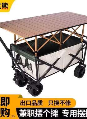 摊小地推车摊折叠桌烤便肠移动户摆外营地购物露TNX营野餐车携式