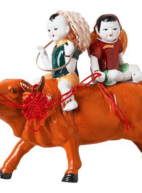 瓷工FS734400艺摆件陶软装家居摆景德镇瓷设饰品玄关创意陶瓷牛器