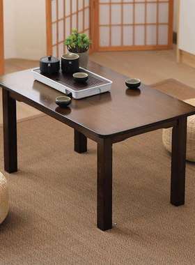 楠竹炕家桌用实木榻米小茶几榻炕上饭桌飘窗学NGY吃习书桌电脑矮
