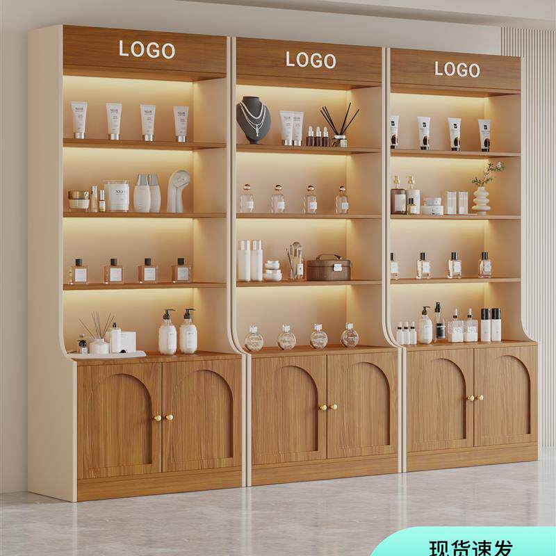 护肤化妆品展示柜产品美容院饰品美甲陈列柜子超市置物架多层货架
