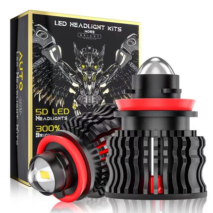 汽车LED雾灯激光灯泡超亮聚光H11黄金光透镜雾灯H8/9006通用改装