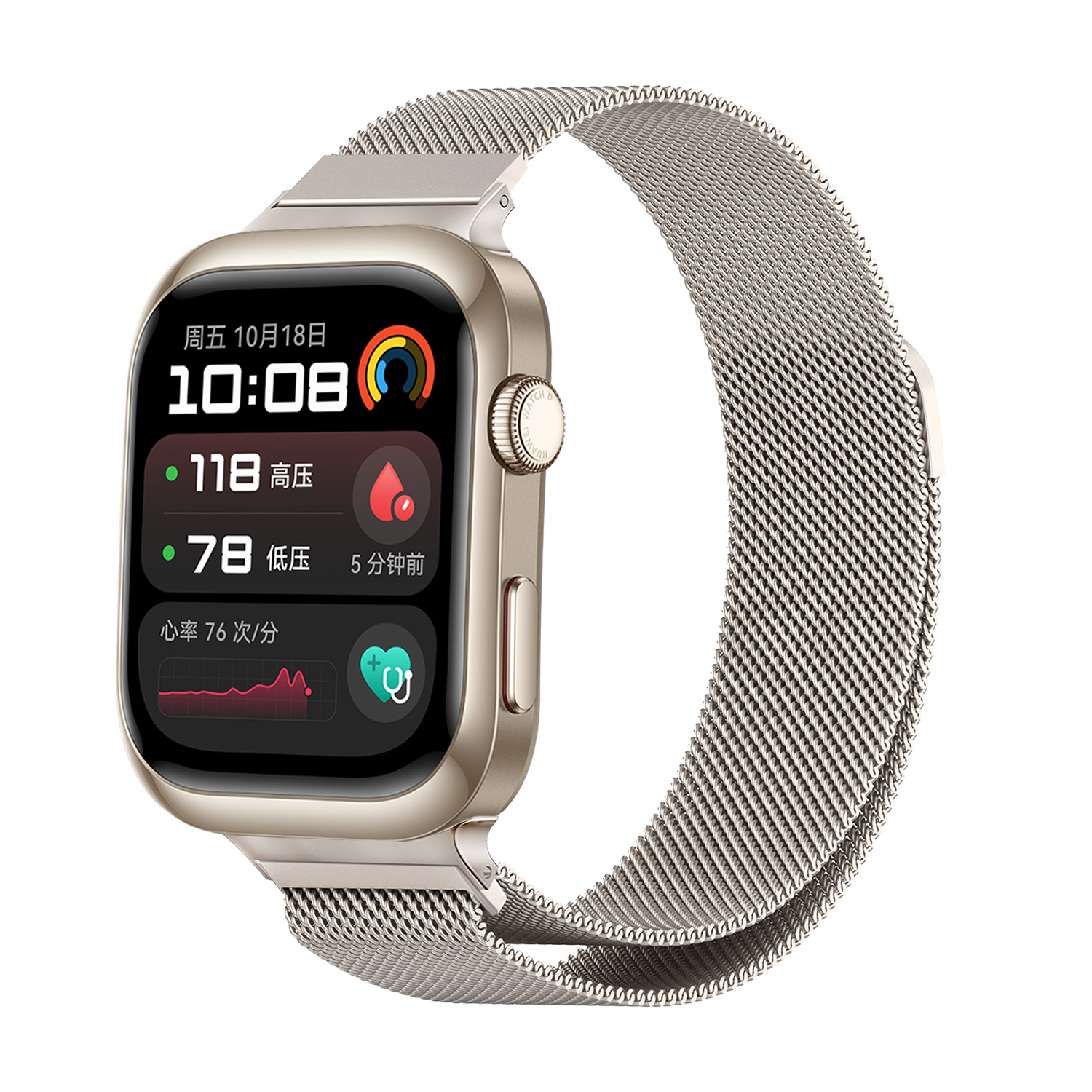 适用华为watch d2表带watch智能健康手表watchD2米兰尼斯替换带watchD磁吸金属钢表链动态血压记录仪腕带配件