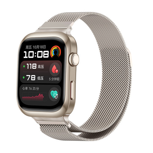 适用华为watch d2表带watch智能健康手表watchD2米兰尼斯替换带watchD磁吸金属钢表链动态血压记录仪腕带配件