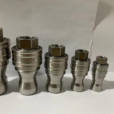 KZF液压快速接头304不锈钢开闭式高压快插自封油管接头耐高温腐蚀