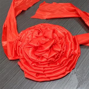 喜庆开业剪彩大红花球剪彩彩球婚房装 饰布置红花球绸布30cm