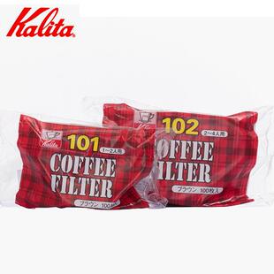 日本Kalita手冲咖啡过滤纸 101/102号扇形滤纸 原色无漂白100片