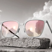 PREU三折叠感光变色太阳眼镜日夜两用四季 防远光灯驾驶偏光墨镜