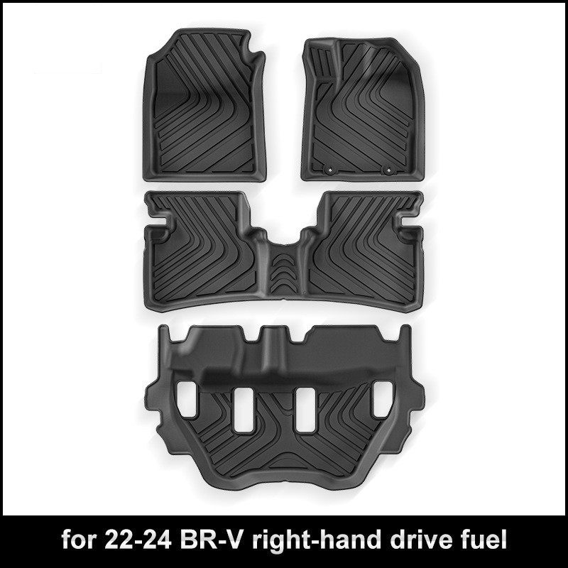 适用于22-24款本田BR-V右舵汽车脚垫耐脏全包TPE脚垫后备箱垫跨境