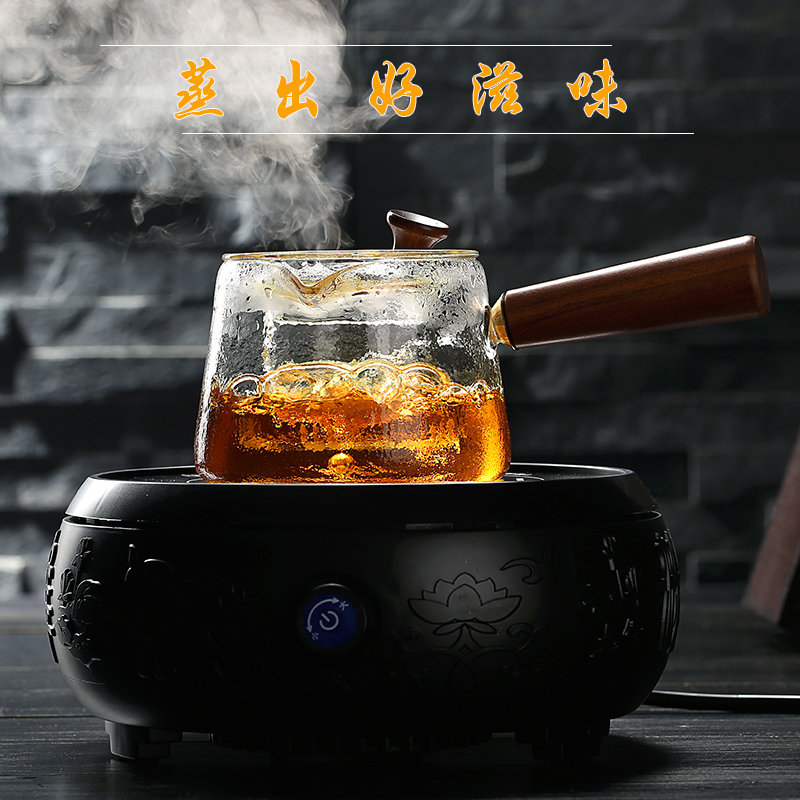 玻璃茶壶锤纹煮茶壶耐高温玻璃侧把过滤泡茶壶单壶小青柑煮茶壶