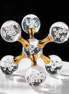 几何分子透明球装饰现代客厅高端无障碍豪华入口酒柜电视柜办公室