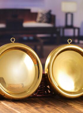 纯铜风水镜子庭院凸镜凹镜八卦家用挂件镜挂饰家居办公室吉祥摆件