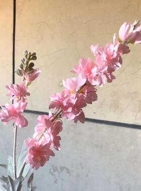 仿真花植绒飞燕草婚礼花排插花2叉大飞燕草酒店装饰假花风信子