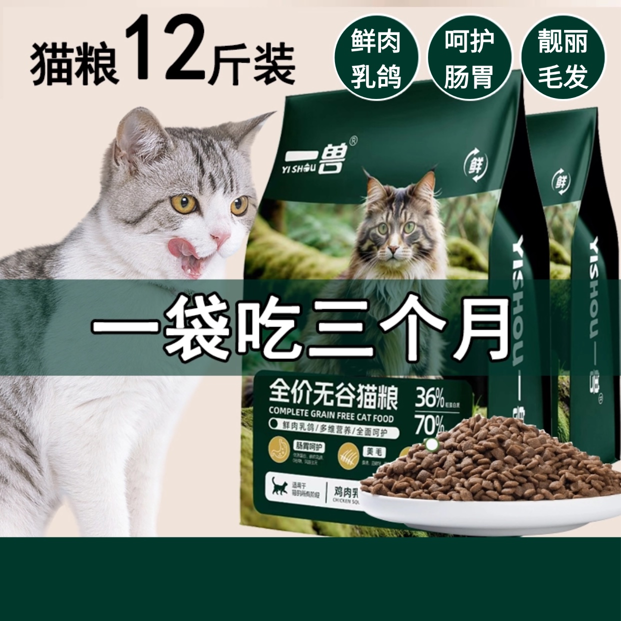一兽全价幼猫成猫猫粮营养