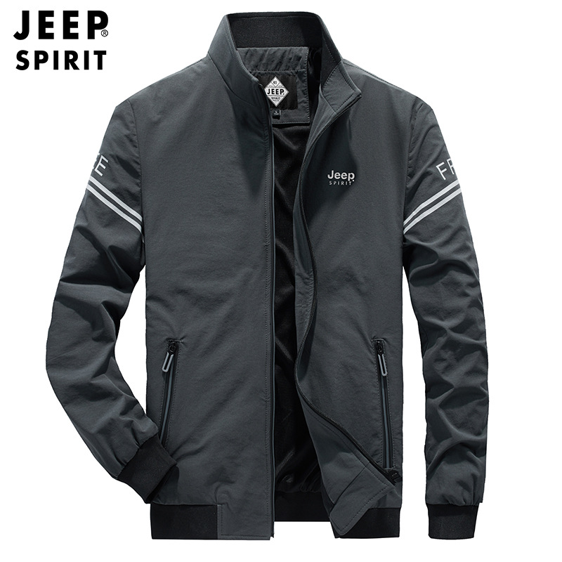 JEEP SPIRIT男士立领夹克衫上衣男装户外休闲夹克外套9777