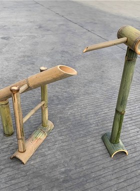 日式庭院惊鹿竹子流水摆件假山摇头水景竹排僧都惊鸟器石槽石钵