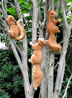 户外庭院别墅花园林幼儿园仿真树脂动物松鼠景观装饰摆件挂件吊件