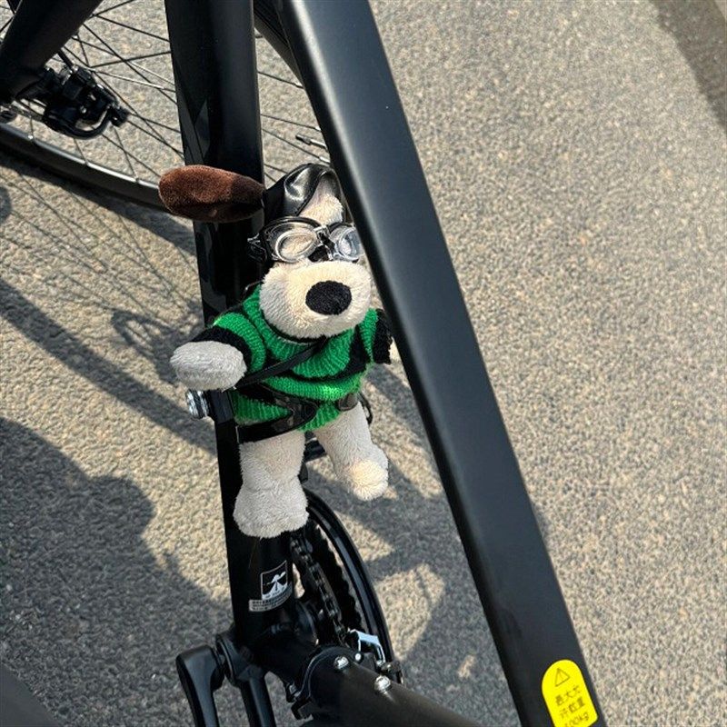 可爱掌门狗自行车小配饰趴趴玩偶山地公路车装饰个性骑行挂件配件