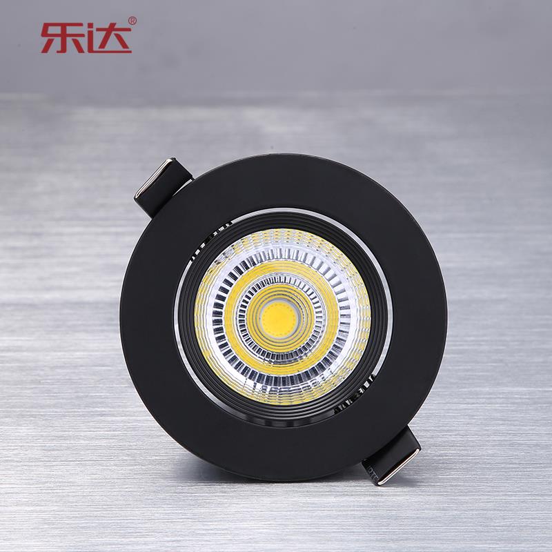 三色变光cob射灯led天花灯嵌入式 筒灯开孔7 8 10 12 14cm公分30w