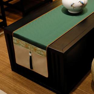 禅意茶席客厅茶几餐桌垫桌布家用电视柜盖布长条装 新中式 饰布盖巾