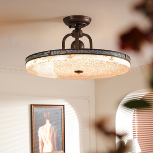 宝兮美式吸顶灯中古风卧室灯全光谱护眼主卧房间复古高端书房灯具