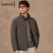 【鹅绒双面穿】庄吉男士羽绒服2025冬款立领加厚保暖外套商务男装