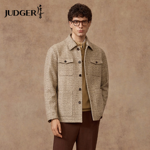 【老钱风】庄吉男士针织夹克2025秋冬新款羊毛保暖休闲男装外套