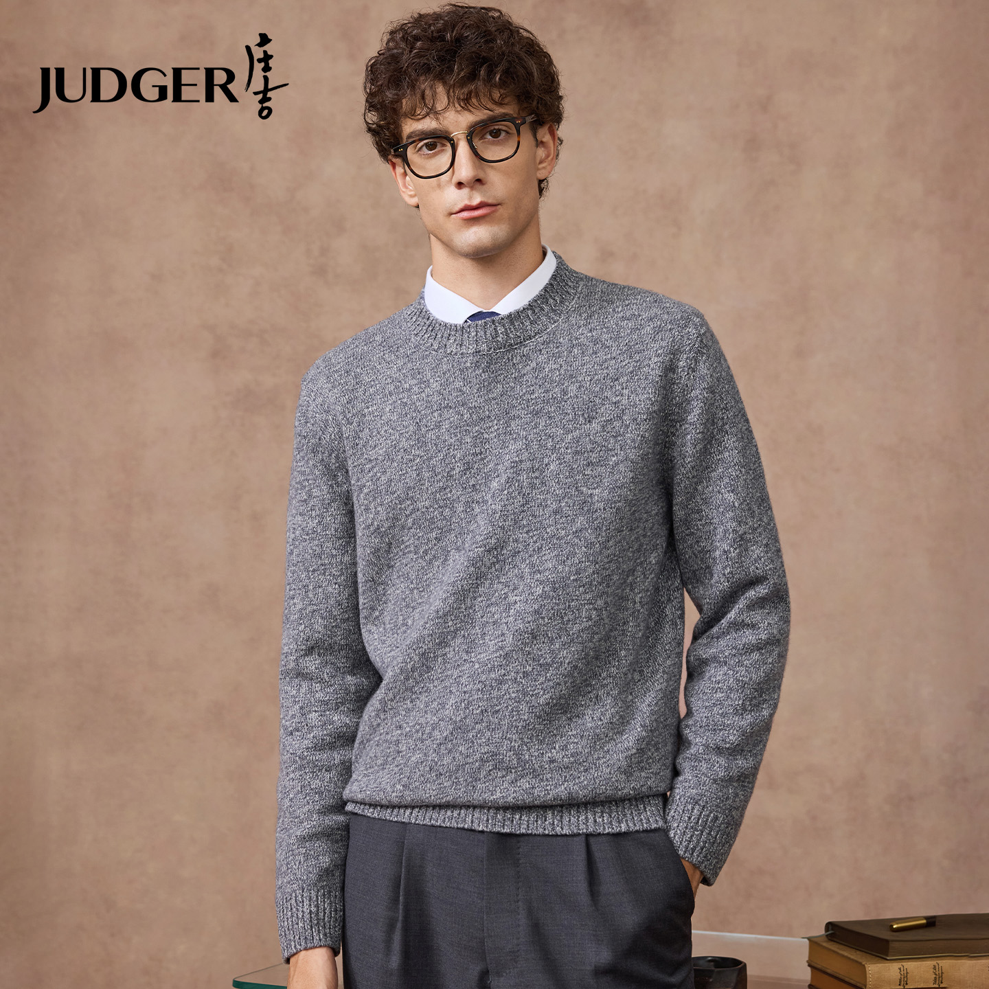 【515g纯羊毛】庄吉男士羊毛衫2025秋冬新款厚毛衣重磅圆领针织衫