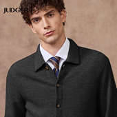 夹克外套羊绒衫 男 庄吉男士 冬保暖针织开衫 100%羊绒 470g重磅