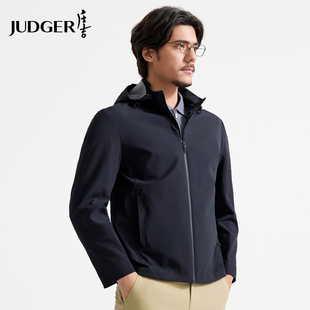 【耐磨四面弹】庄吉男士夹克2025春新款休闲连帽外套轻薄上衣男装