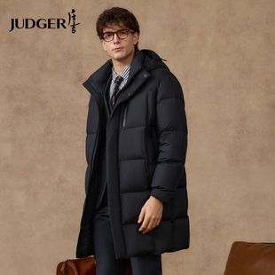 【90绒】庄吉男士羽绒服长款2025冬款连帽耐磨外套加厚保暖男装