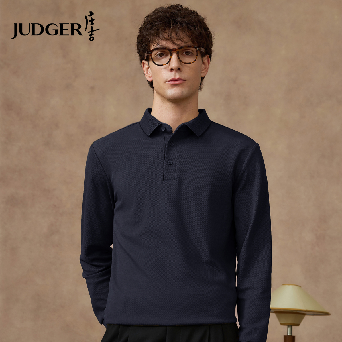 【10A抗菌 珠地棉】庄吉男士长袖T恤2025秋款纯色棉感翻领POLO衫