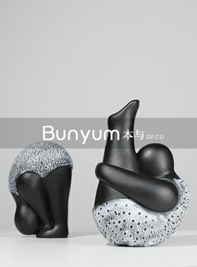 轻奢创意人物摆件简q约卧室样板间书房办公室客厅家居装饰品