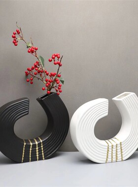 极简钩子摆件家居软p装饰品样板房间白色螺号花器玄关软装摆件