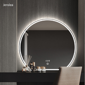 智能化妆镜卧室k发光镜子厕所灯镜大半圆挂墙式 异形梳妆镜壁挂