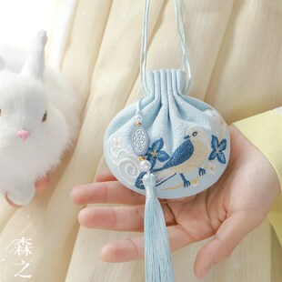 囊法式刺绣古风祈福香包仿B手绣荷包禅意棉麻香袋空袋