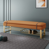 床尾凳卧室轻奢换鞋 凳软包坐垫床前凳床尾沙发床榻.简约长条凳