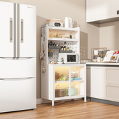 厨房多功能台面置物架餐柜s烤箱微波炉洞洞板收纳柜带门钢制整体