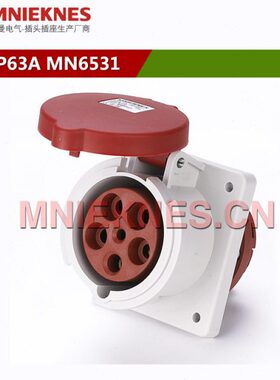 线+4防水插座IP三P 暗装4相五35孔直65+ 3座N63A 工业插座暗装1E