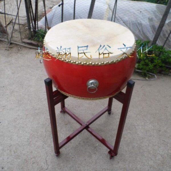 牛皮大鼓45cm排鼓扁鼓纯牛皮鼓含鼓架鼓槌质保一年