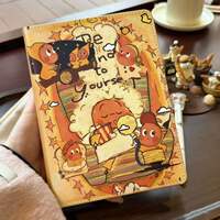 NUBABI cartoon leather notebook, high appearance level, student notebook, colorful inner pages, thickened planner, diary thumbnail 3