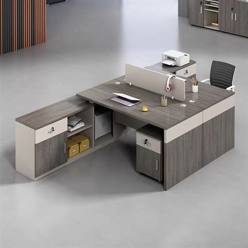 职员办公桌简约现代屏风4/6双人员工位桌椅组合财务室家具工作位