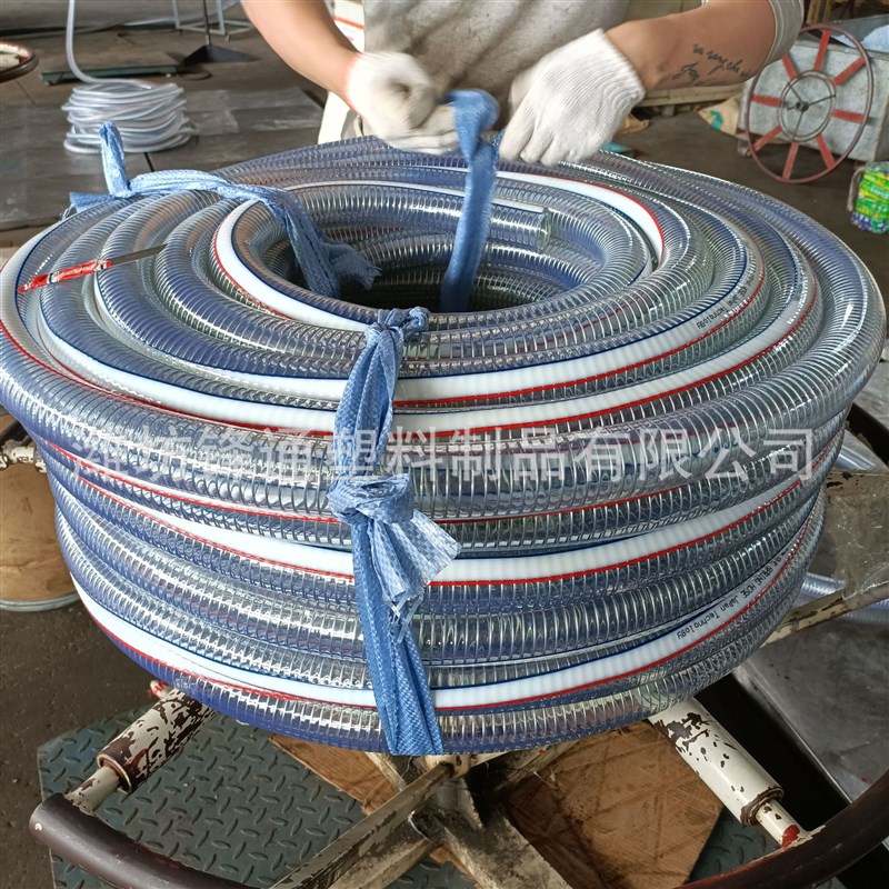 厂家现货PVC透明钢丝软管加厚防油塑料水管进水排污1寸2寸大口径