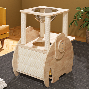 王如花笨笨象猫爬架实木猫窝猫树一体小型幼猫跳台曼基康矮脚专用