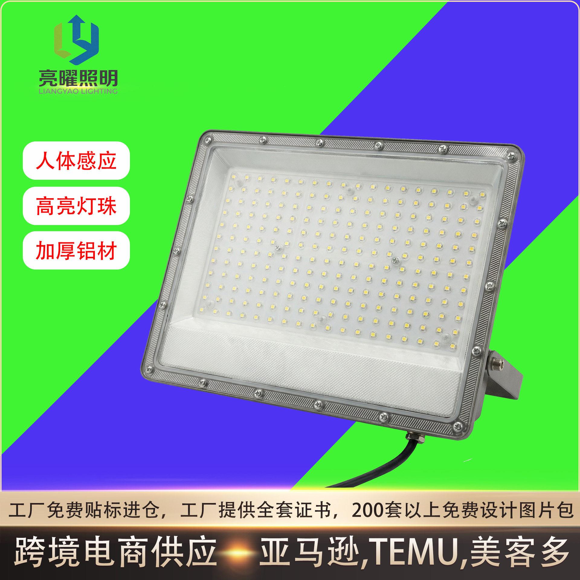 LED投光灯蚂蚁款超薄透镜庭院防水亮户外泛光灯照明灯大功率