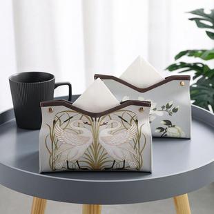 皮革纸巾盒家居轻奢茶几装 厂家直销新中式 饰品客厅实用设计抽纸盒