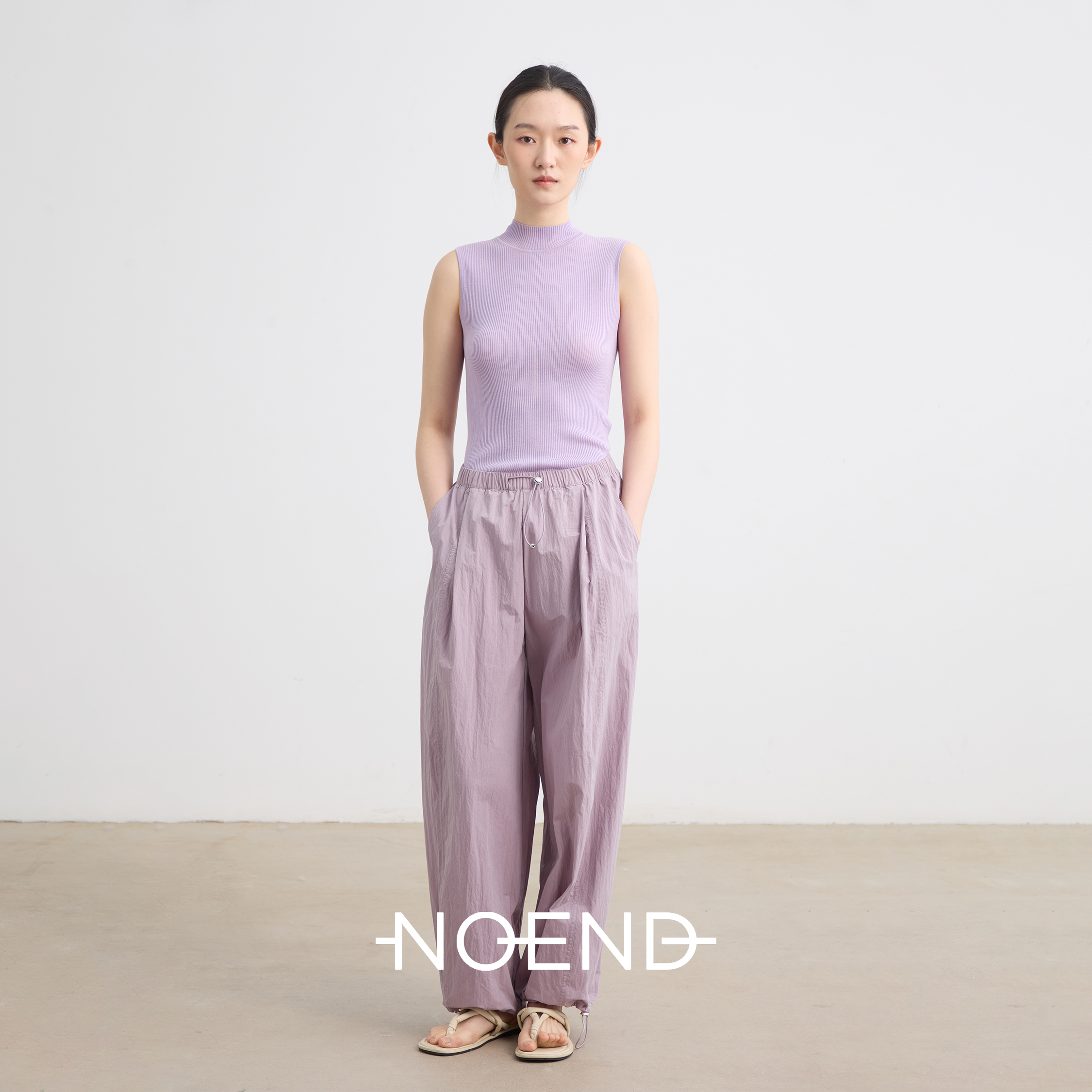 NOENDN 25SS 简约半高领无袖针织背心