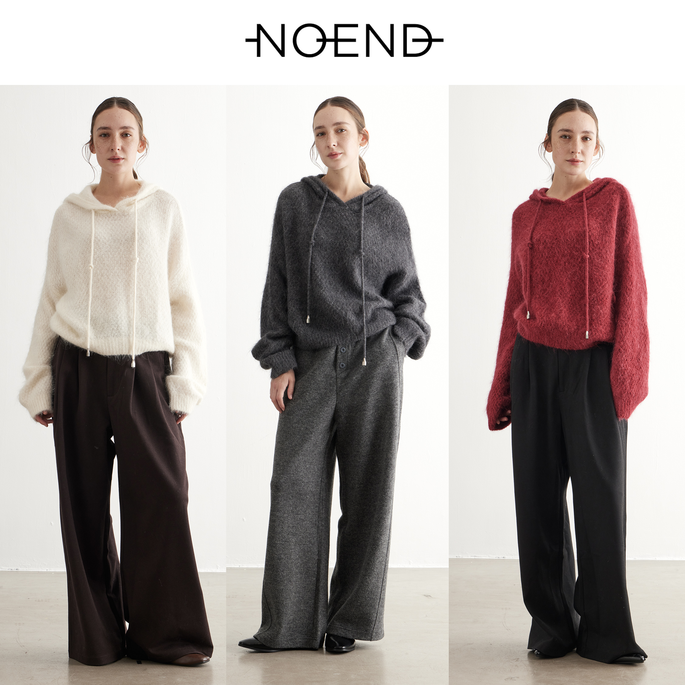 NOEND羊驼毛休闲百搭卫衣拉绒显瘦针织衫oversize