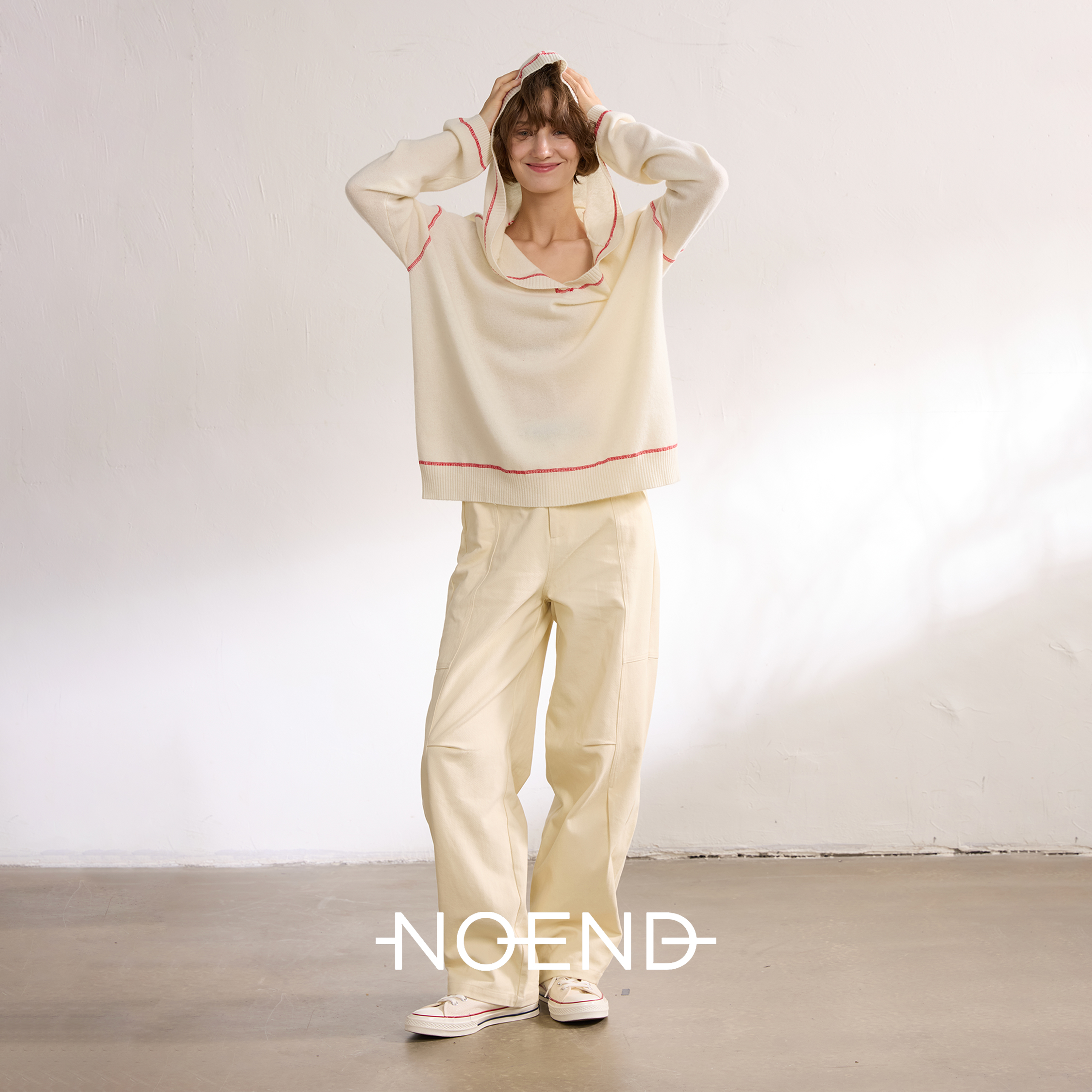 NOEND【多季节适配】弧形解构茧型立体剪裁显瘦遮肉弯刀休闲长裤